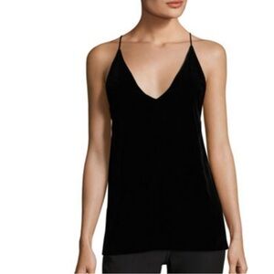 Elizabeth and James Elliott Velvet Tank Top small black